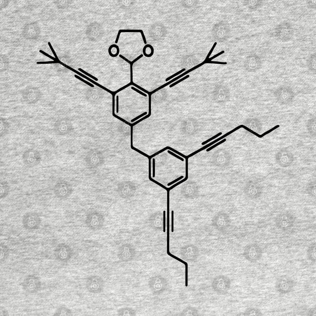 Dancing Molecule carbon Benzene. Physics Maths. 2-(2,5-Bis(3,3-dimethylbut-1-yn-1-yl)-4-{[3,5-di(pent-1-yn-1-yl)phenyl]ethynyl}phenyl)-1,3-dioxolane by labstud